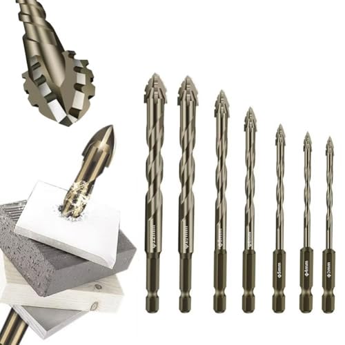 Serplex 7Pcs Alloy Steel Carbide Drill Bits for Ceramic Tiles, Ceramic, Glass, Marble, Concrete, 3/4/5/6/8/10/12mm High Impact 4-Edge Sawtooth Power Drill Bits Hex Shank Hole Opener Drill Bit Serplex 7Pcs Alloy Steel Carbide Drill Bits for Ceramic Tiles, Ceramic, Glass, Marble, Concrete, 3/4/5/6/8/10/12mm High Impact 4-Edge Sawtooth Power Drill Bits Hex Shank Hole Opener Drill Bit